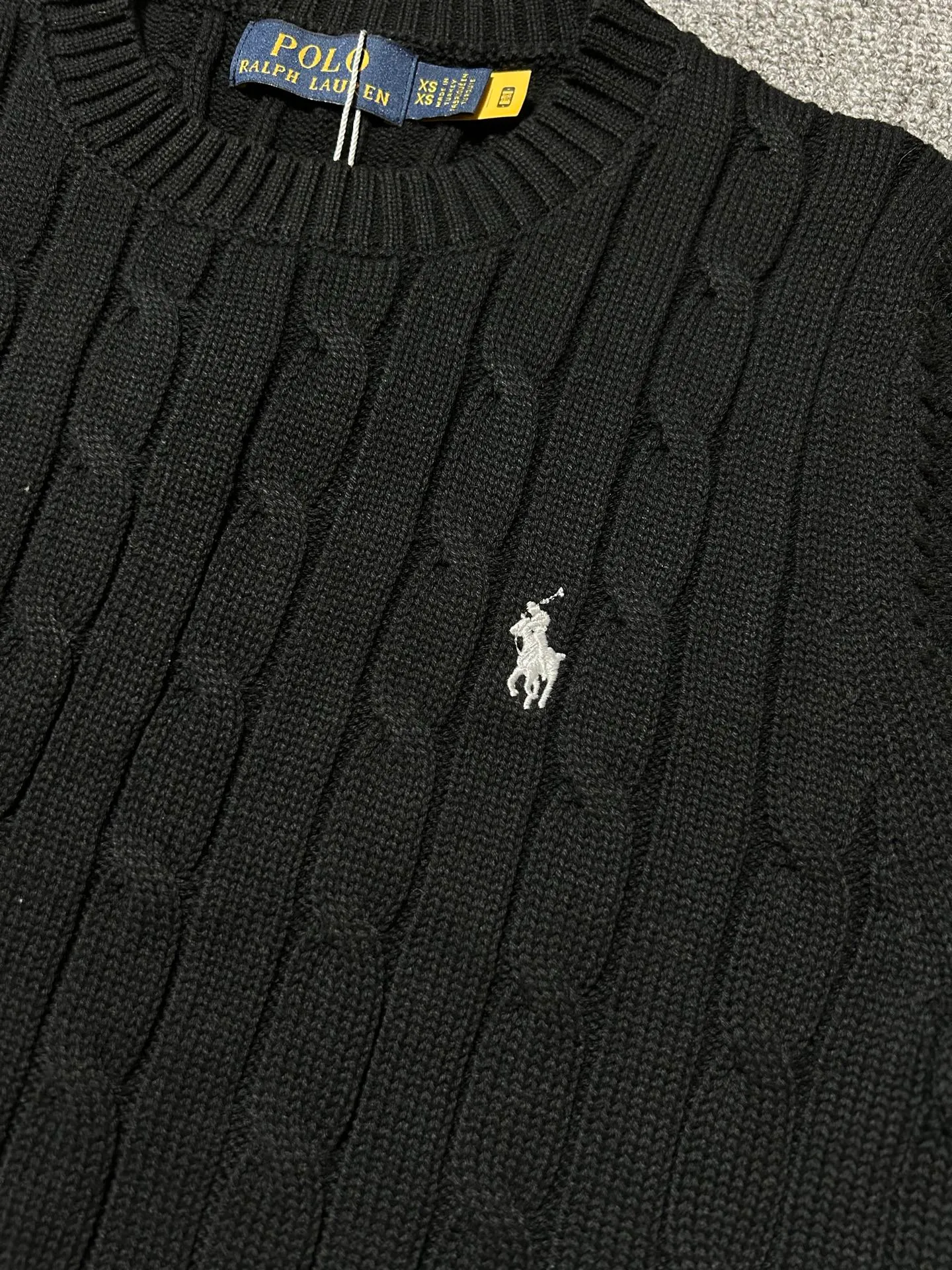 P160 Polo Ralph Lauren SS23 solid color logo embroidered sweater, official website logo on the collar. Scan the QR code to enter the official website and compare the quality at will. Size: XS-L